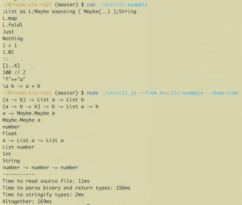 node-elm-repl in Action.