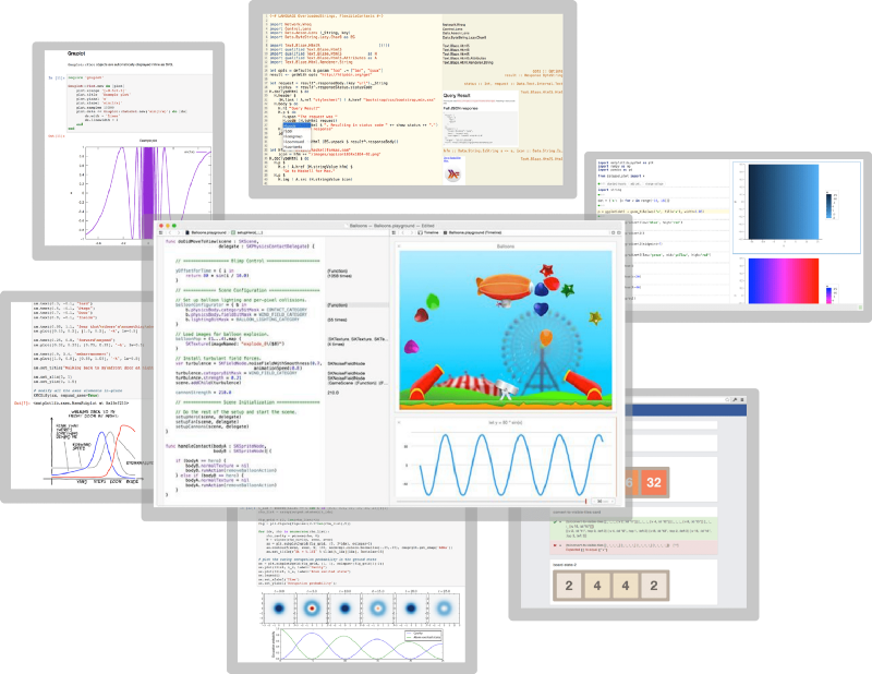 Different types of Sandboxes, Playgrounds and Visual REPLs for different languages (not Elm).